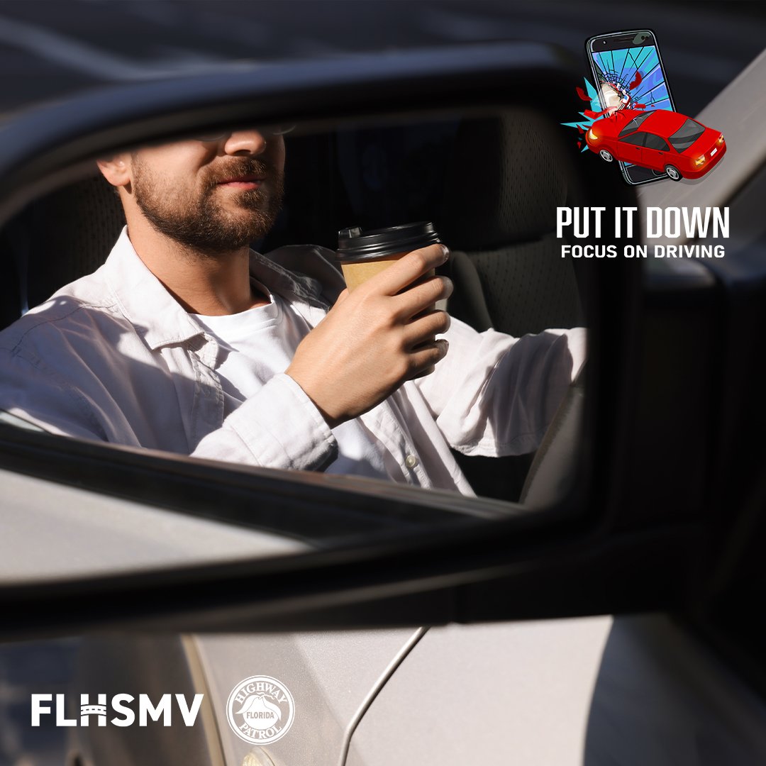 2023 had over 54,000 crashes involving distracted drivers, resulting in over 300 fatalities and over 2,500 serious bodily injuries. Don’t drive distracted. When you are behind the wheel, focus on the drive! Flhsmv.gov/Distracted