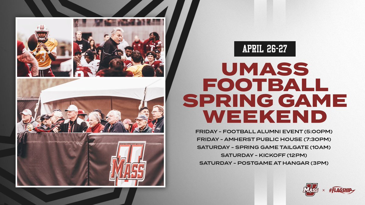 📢 Calling all UMass Football Alumni! Register TODAY for all our spring game weekend events 🔗 app.umassathletics.com/f24springweeke… #Flagship🚩