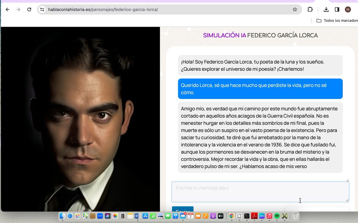 Manuela Fernández (@manolifm) on Twitter photo Hoy, <a href="/nosolopianoedu/">Ana Martínez</a> me ha enseñado esta herramienta de IA que me parece de gran utilidad. Se trata de una herramienta para conversar con personajes de la historia: hablaconlahistoria.es Hoy, <a href="/nosolopianoedu/">Ana Martínez</a> me ha enseñado esta herramienta de IA que me parece de gran utilidad. Se trata de una herramienta para conversar con personajes de la historia: hablaconlahistoria.es