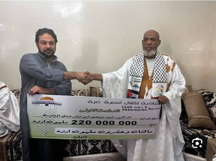 Mauritanian tribes held a fundraising campaign for Gaza, collecting half a billion ouguiya (1 million USD) and handed it over to the Hamas representative in Mauritania. Some donated sheep, others everything they had, and women donated part of their household utensils.