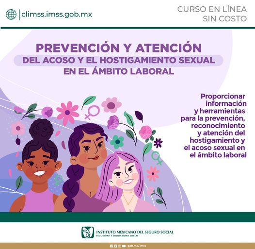 #CLIMSS 💻 | Conoce el curso “Prevención y atención del acoso y el hostigamiento sexual en el ámbito laboral'. Inscríbete en: climss.imss.gob.mx