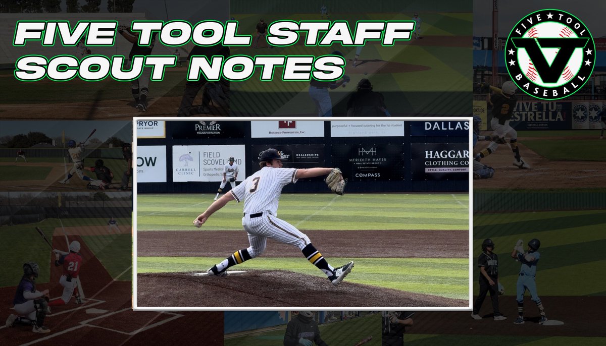 📝Five Tool Staff Scout Notes✅ Alongside our full video coverage, select games with staff scout notes from @FiveToolAZ and @FiveToolTexas this past week. March 22-30: READ » fivetool.org/news/five-tool…