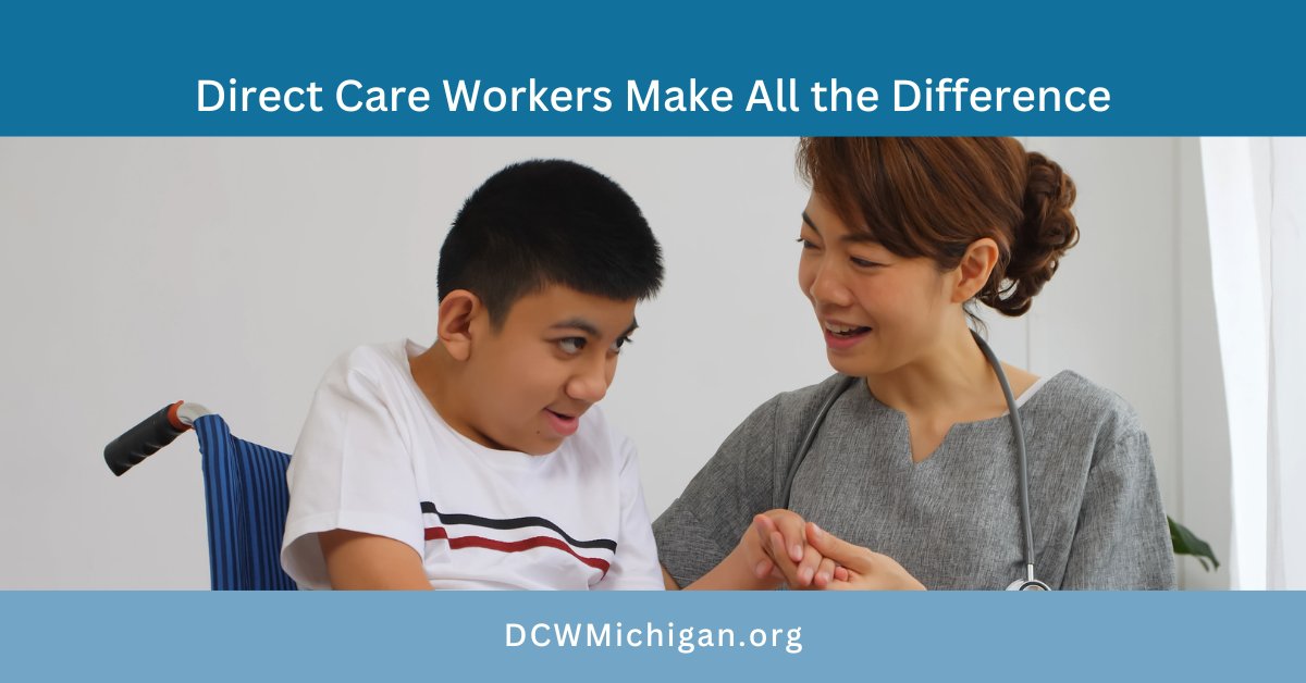 Let's rally together for Michigan's Direct Care Workers! 🌟 Over 100,000 individuals and families depend on these unsung heroes for their daily support and independence. It's time to take action and pay them a fair wage. 💪🏼💙 #More4DCWs #MiLeg