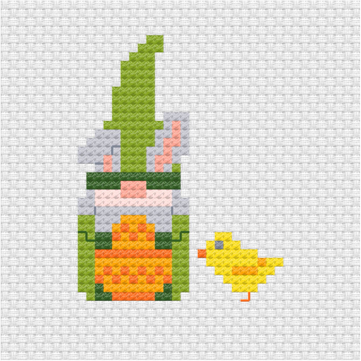 Hi patrons, this cute easter gnome was last weeks pattern for you all. patreon.com/ringcat #crossstitchpattern #patreoncreator #eastergnome #eastercrossstitch
