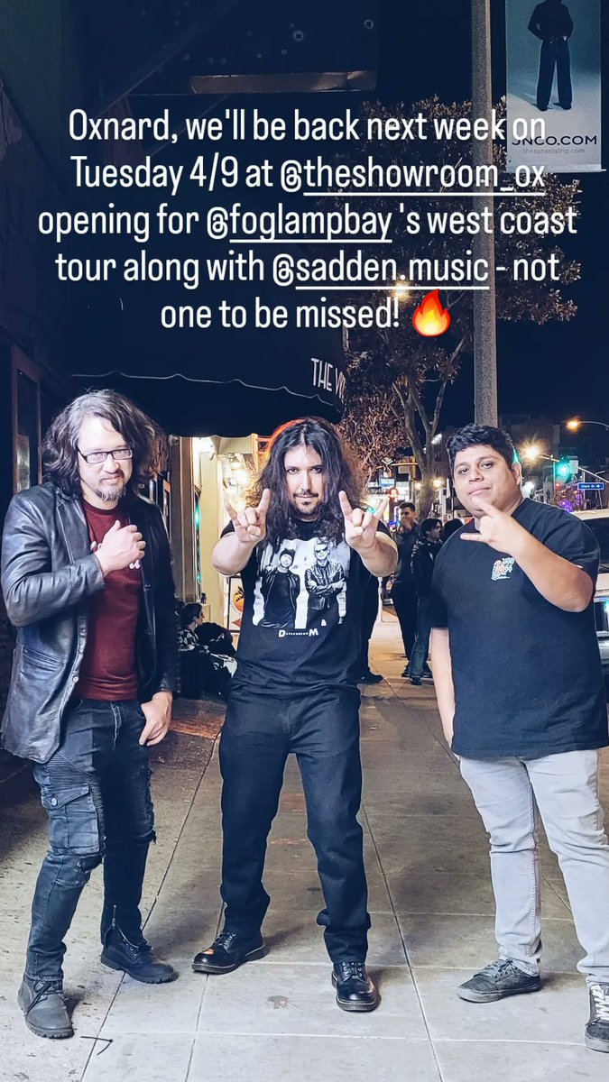 Oxnard, we'll be back next week on Tuesday 4/9 at The Showroom opening for Fog Lamp's west coast tour along with Sadden - not one to be missed! 🔥
#oxnard #livemusic