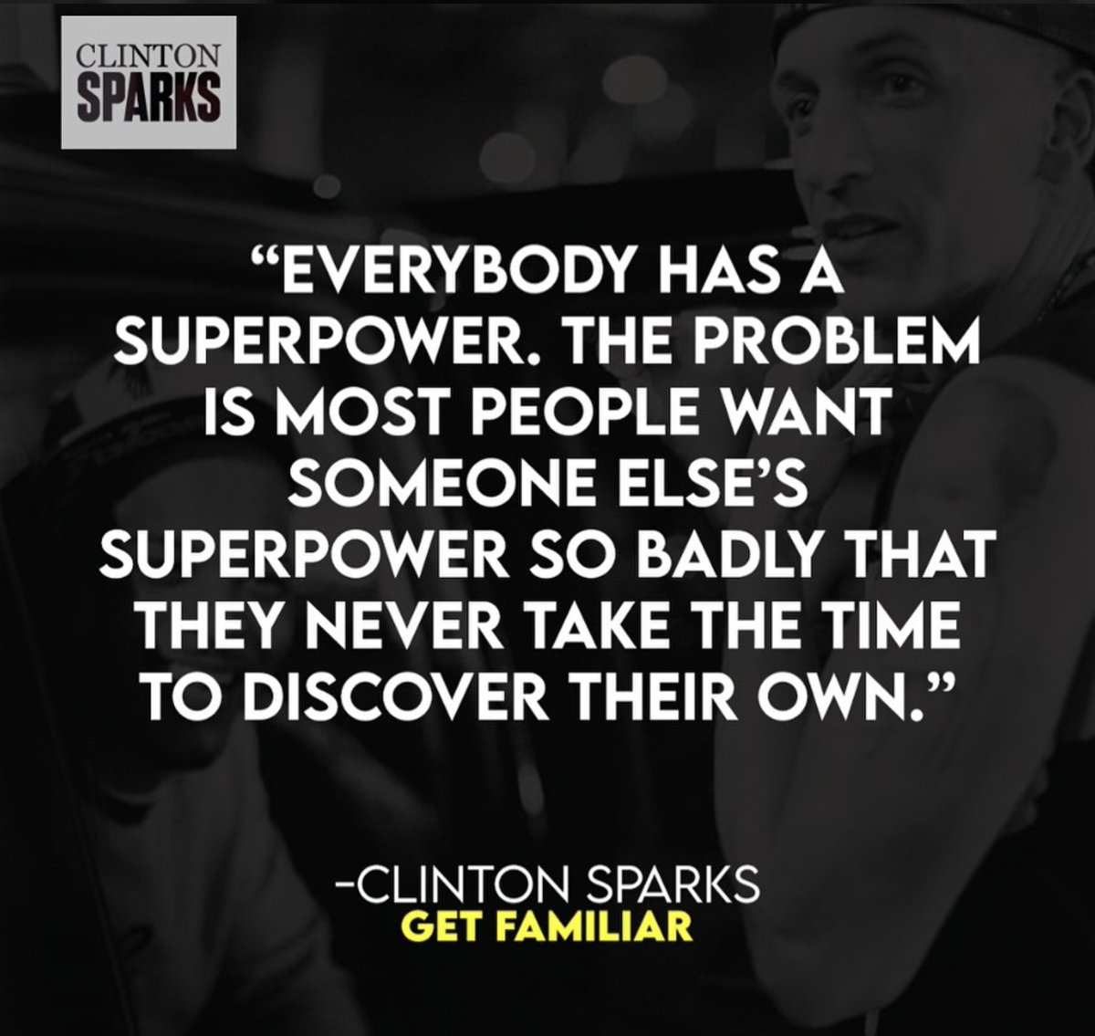 Never find yourself so lost in what other people have that you forget to embrace who you truly are. The world needs your originality! Thanks, @clintonsparks for the words of wisdom. 💪