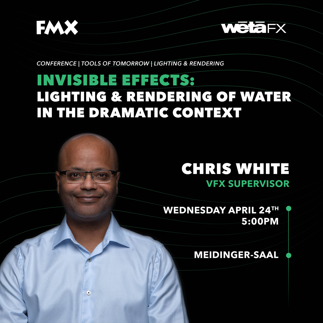 Wētā FX is headed to FMX with 2 talks. The first one is on Wednesday, 24 April: ⏰ 5:00 PM 🎙️ Invisible Effects: Lighting & Rendering of Water in the Dramatic Context with Chris White, VFX Supervisor 📍 Meidinger-Saal Details for Talk 2 with Keith Miller coming shortly.