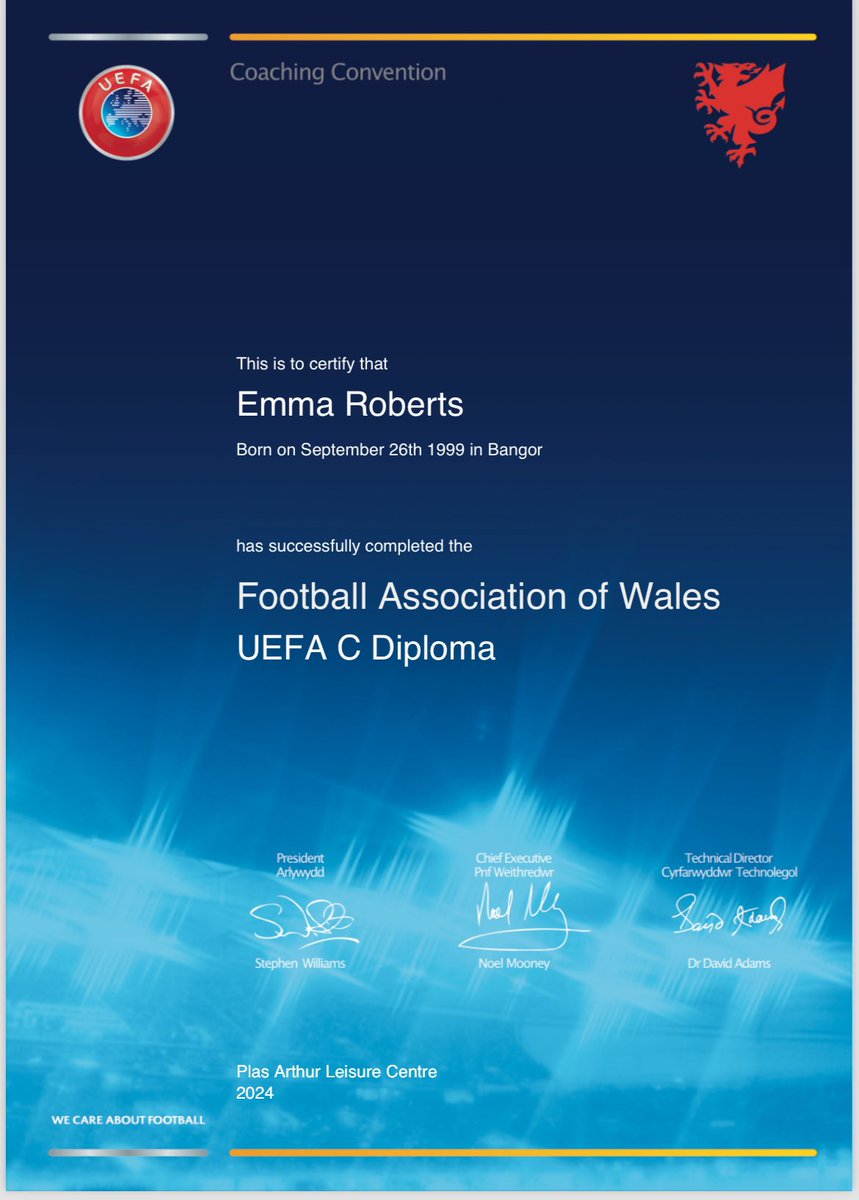 Very excited to have passed my FAW/UEFA C-Licence 🙌 @FAWales @FAWCoachEd