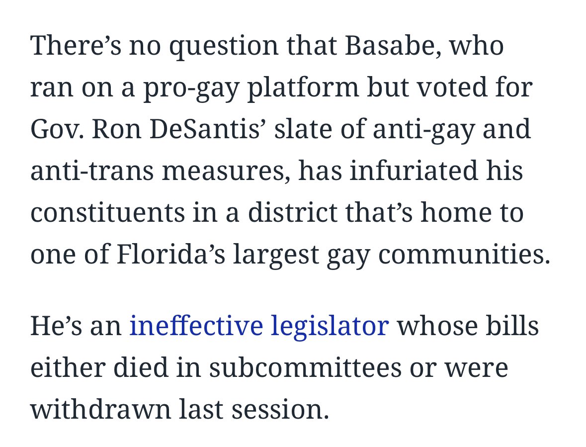 Miami Herald: [Fabian Basabe’s] an ineffective legislator whose bills either died in subcommittees or were withdrawn last session. #incompetence #florida #floridapolitics