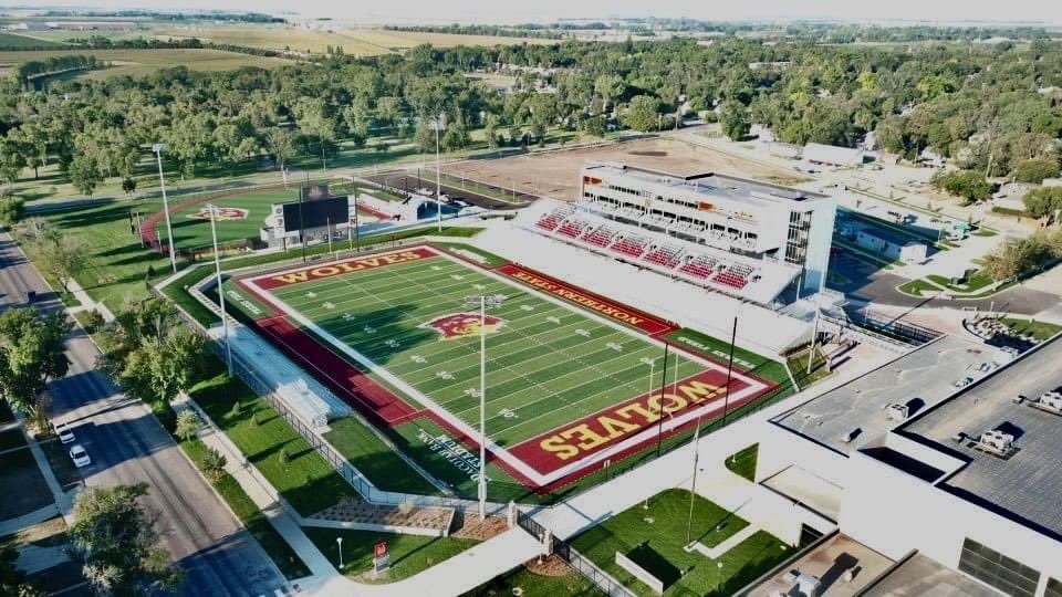 @CFBcampustour Northern State in Aberdeen, SD. Dacotah Bank Stadium @NSUWolves_FB