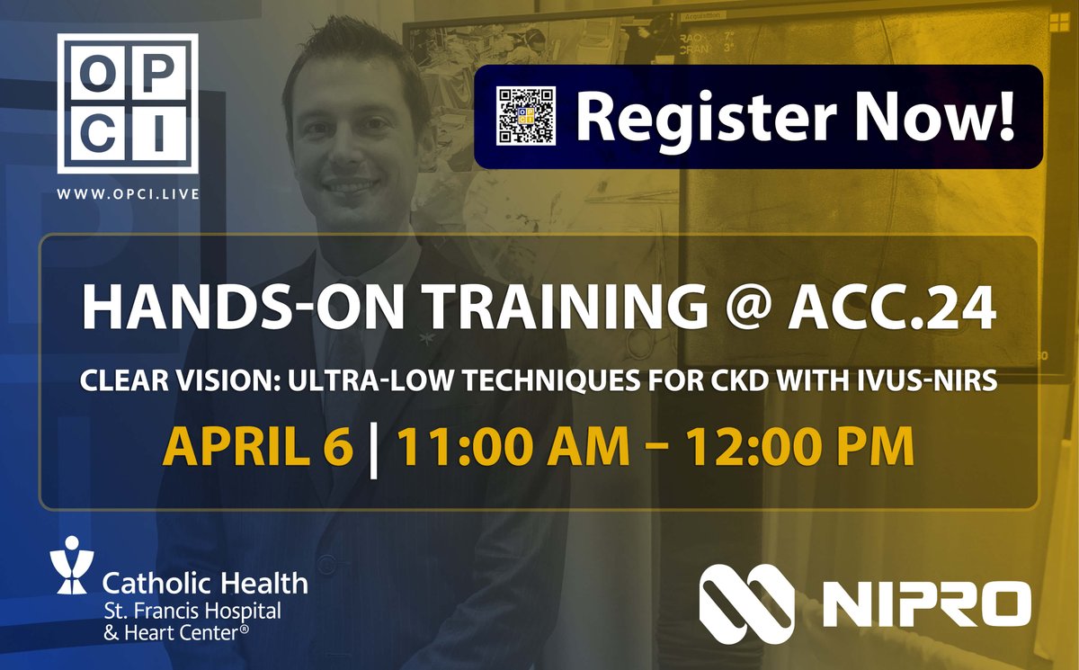 Want to SEE what all the hype is about? (Literally) Learn how IVUS+NIRS can identify vulnerable plaque and help you prepare the best interventional strategy for your patients! Register here: lnkd.in/exZpHT_v @ziadalinyc @DrAllenJ @ESHLOF @OPCILive @ACCinTouch #ACC24