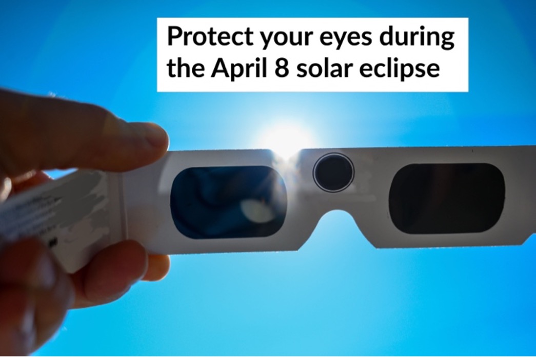 On April 8, a solar eclipse will be visible in a path across North America from Mexico to the U.S. and Canada. 🌞 🌝 Enjoy the spectacle, but remember that the sun’s rays can harm your vision. Keep your eyes safe when viewing the eclipse with these tips: nei.nih.gov/about/news-and…