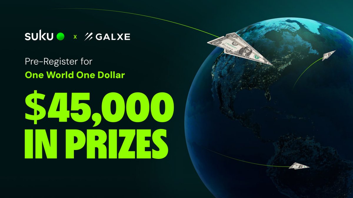 🌎 #OneWorldOneDollar pre-registration is open now with up to $45,000 in prizes!🟢

Pre-register now and complete our Galxe launch campaign with just a few simple steps to reserve your spot for a chance at the prize pool of up to $45,000

galxe.com/E3XUGb8PnYxb3f…