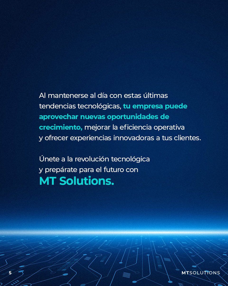 mtsolutionsglob's tweet image. Mantente al día con las tendencias tecnológicas que moldean nuestro presente y futuro💡

#MTSolutions #InnovaciónEmpresarial #TransformaciónDigital #Tecnología #SolucionesEmpresariales #Ciberseguridad #ProcesamientoDeDatos #AltaDisponibilidad #ContinuidadOperativa #Nube