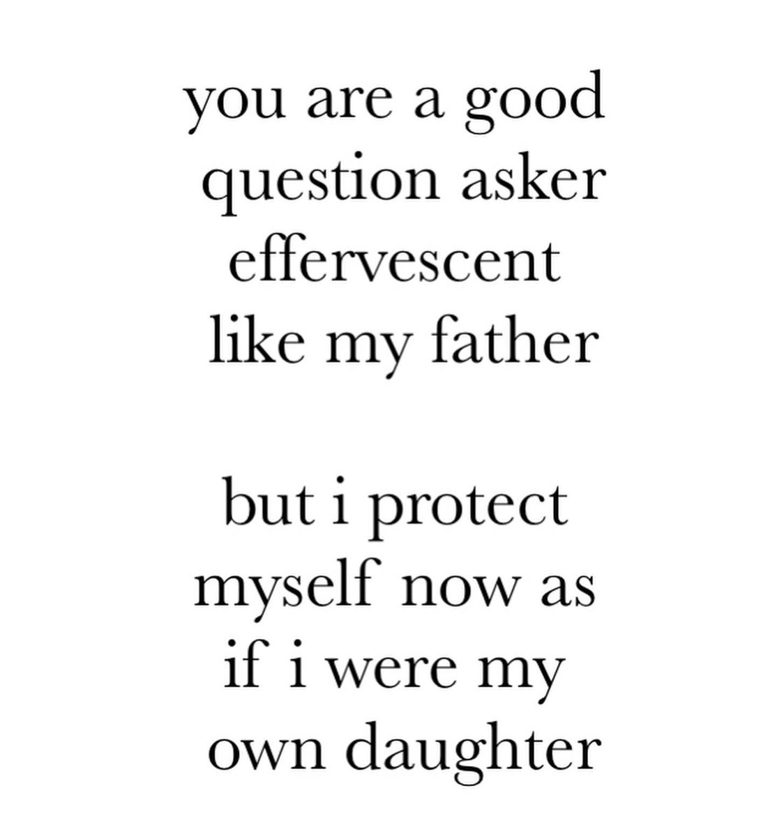 MarinaDiamandis's tweet photo. I protect myself now

as if I were my daughter https://t.co/BRDSw6Rmz6