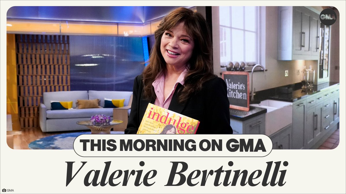 THIS MORNING ON @GMA: Vallerie Bertinelli (@Wolfiesmom) is back in Times Square to share more recipes from her new cookbook 'Indulge: Delicious and Decadent Dishes to Enjoy and Share'!