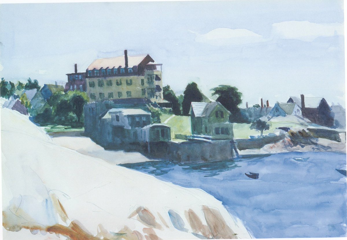 Small Town on Cove, 1923 Get more Hopper 🍒 linktr.ee/hopper_artbot