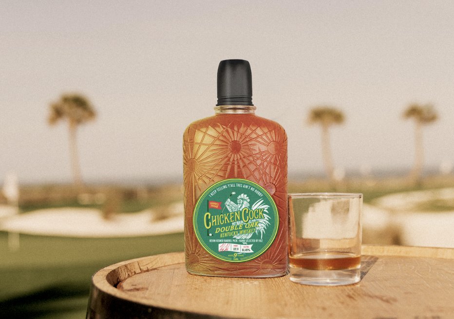 .@ChickenCockWsky has announced a new limited edition Double Oak Single Barrel in conjunction with Kevin Kisner! The “Kiz” Single Barrel is Kentucky Whiskey with a mash bill of 80% Corn, 11.5% Rye, and 8.5% Malted Barley, bottled at a strength of 119.2 proof or 59.6% ABV.