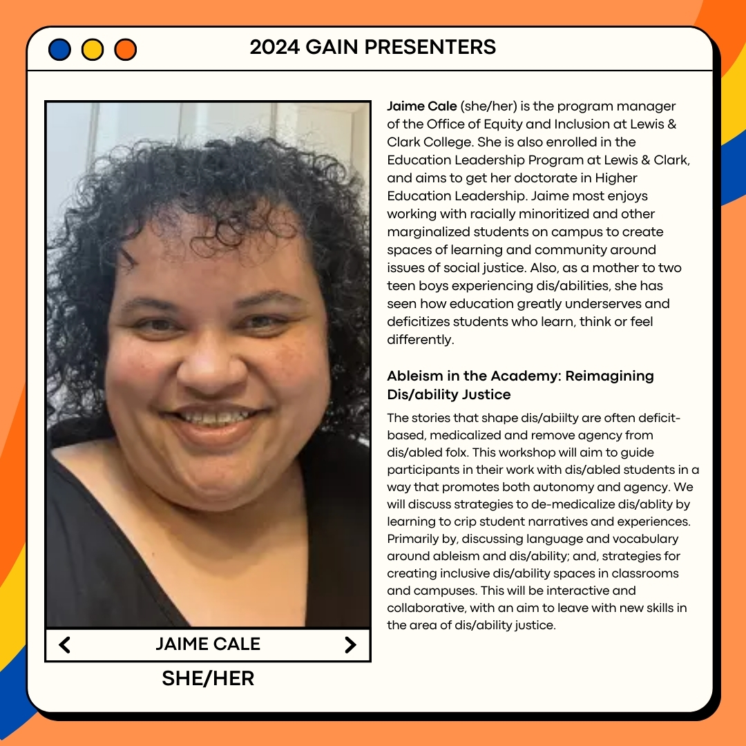 Meet our presenter, Jaime! Read more about their session through the link in our bio.