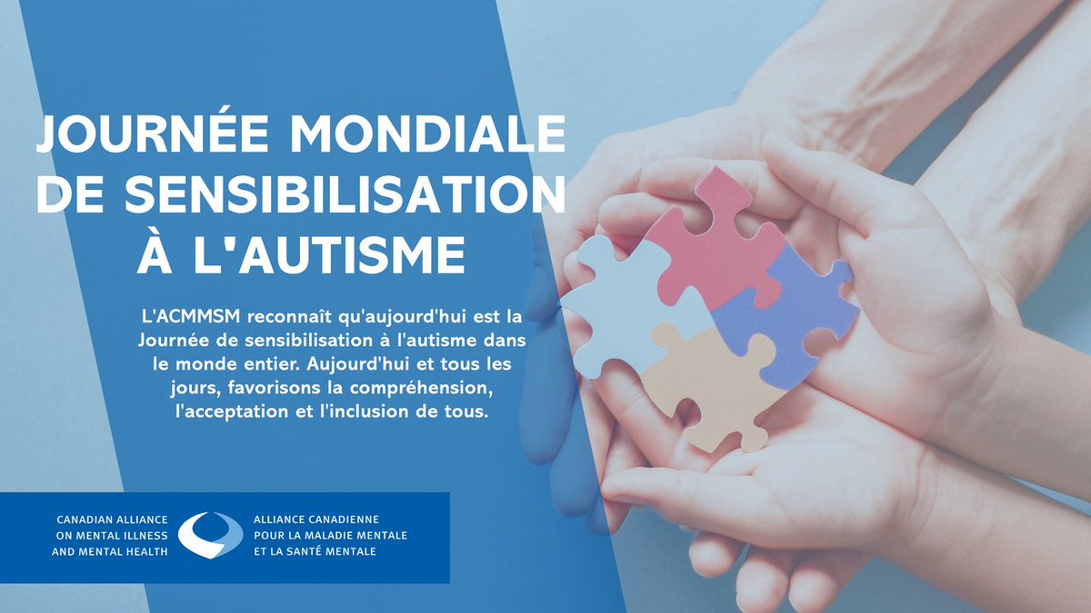 L'ACMMSM reconnaît qu'aujourd'hui est la Journée de sensibilisation à l'autisme dans le monde entier. Aujourd'hui et tous les jours, favorisons la compréhension, l'acceptation et l'inclusion de tous.