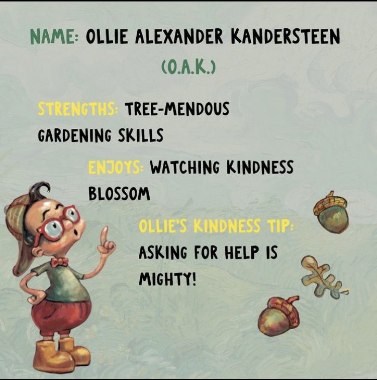 AndrewCHacket's tweet photo. Just one week to go! 

Take a minute to get to know the cast of Ollie, the Acorn, and the Mighty Idea while you anxiously await the release on 4/9/24!

Preorder signed copies here: 
https://t.co/rQsq5EO4kA…

@PageStreetKids @KWindness @PageTurnerLit https://t.co/cd6pBgg6wi