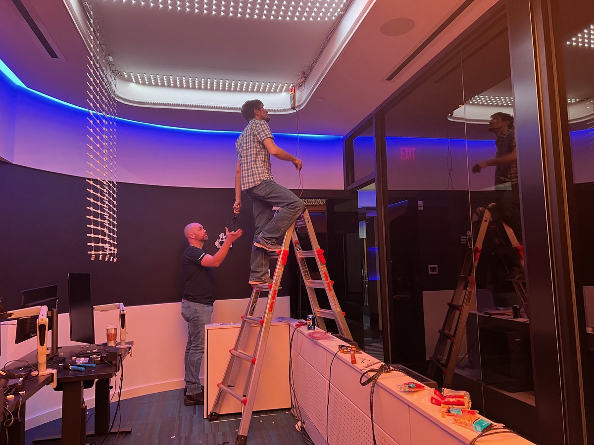 ComplexityHQ's tweet photo. 💡 Adding some lighting upgrades to the @LenovoLegion Esports Center https://t.co/bGroqXbrLl