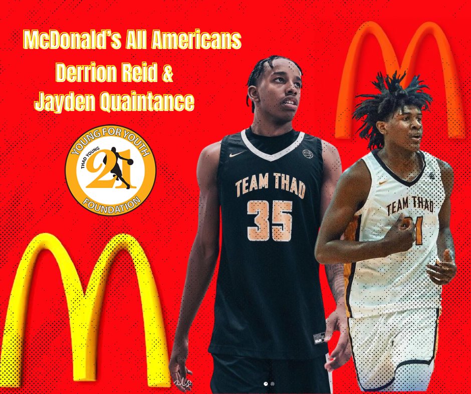 Good luck to two #TTN Members, Derrion Reid and Jayden Quaintance as they compete in the 2024 McDonald’s All-American Game tonight 🍟 #TTN 💛🖤 #TheBrotherhood