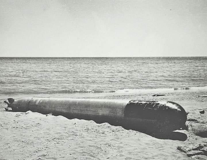 Japanese 'Long Lance' at Guadalcanal beach.