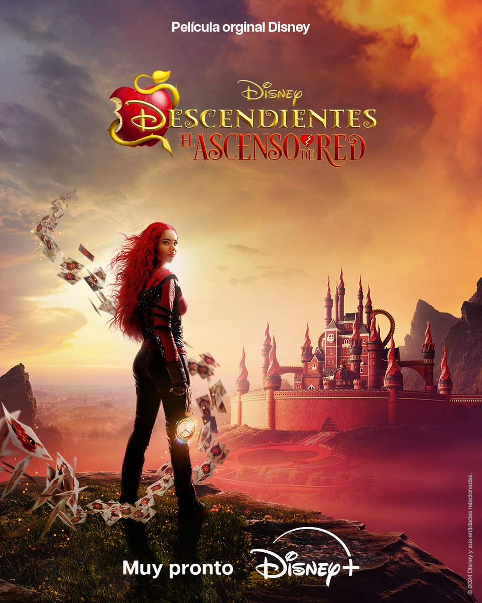 🚨| Primer póster de la nueva película 'Descendientes: El Ascenso de  Red'❤️. Estreno en JULIO en #DisneyPlus➕., image size:960x1200
