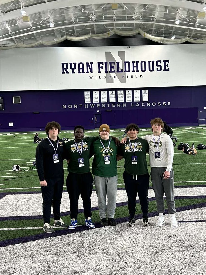 Thank you <a href="/NUFBFamily/">Northwestern Football</a> for an awesome spring practice visit! <a href="/StPatrickFB/">Saint Patrick Football</a>