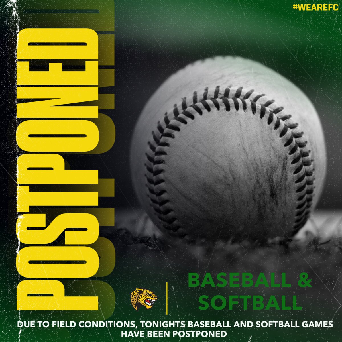 POSTPONED- Due to field conditions and the rain, both Baseball and Softball games have been postponed. Check our website for a rescheduled date. Right now is TBD.