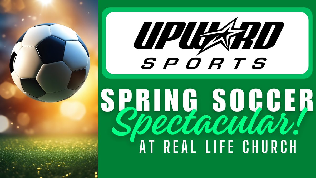 RealLifeMD's tweet image. Just a reminder that our Upwards Sports registrations have been extended until April 6th! 

We want you to also join us on April 6th from 12pm - 3pm for our Spring Soccer Spectacular! We will have walk up registrations, a chance to meet the coaches, and food &amp;amp; Rita's to purchase!