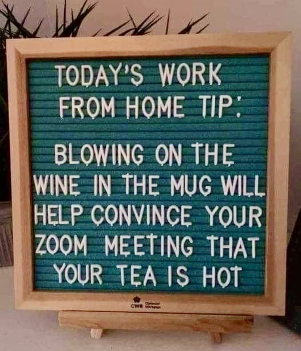 Follow me for more WFH tips ☕️ =🍷, and have a ‘chuckle-of-a-Tuesday’, Folks! 😁 …OH…and don’t forget to smile 😉🤙🏼. #WorkFromHome #worklife 👩🏻‍💻