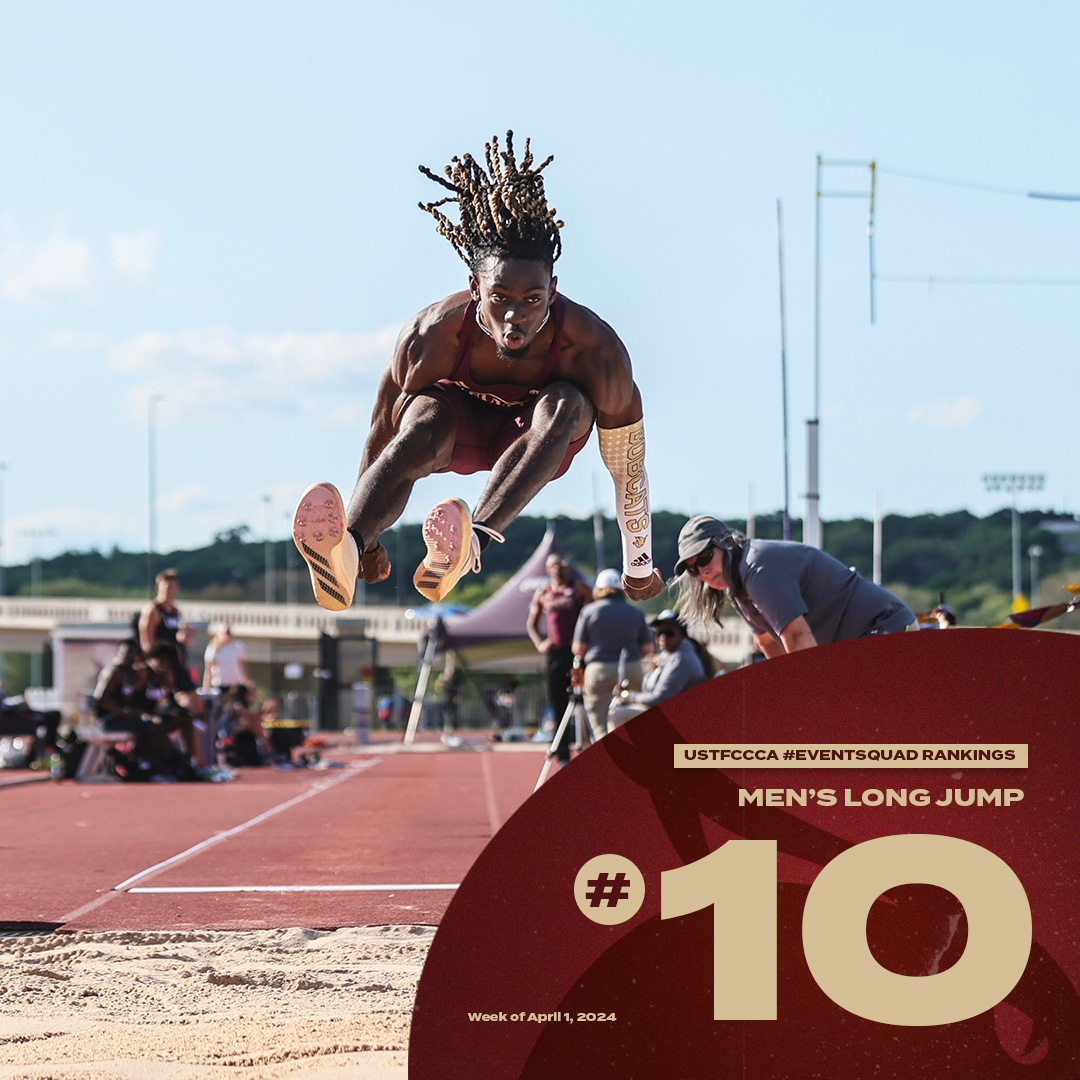 USTFCCCA Event Squad Rankings Week 2 - Women's Hammer Throw #2 - Women's Discus Throw #5 - Women's Shot Put #7 - Men's Long Jump #10 #EatEmUp