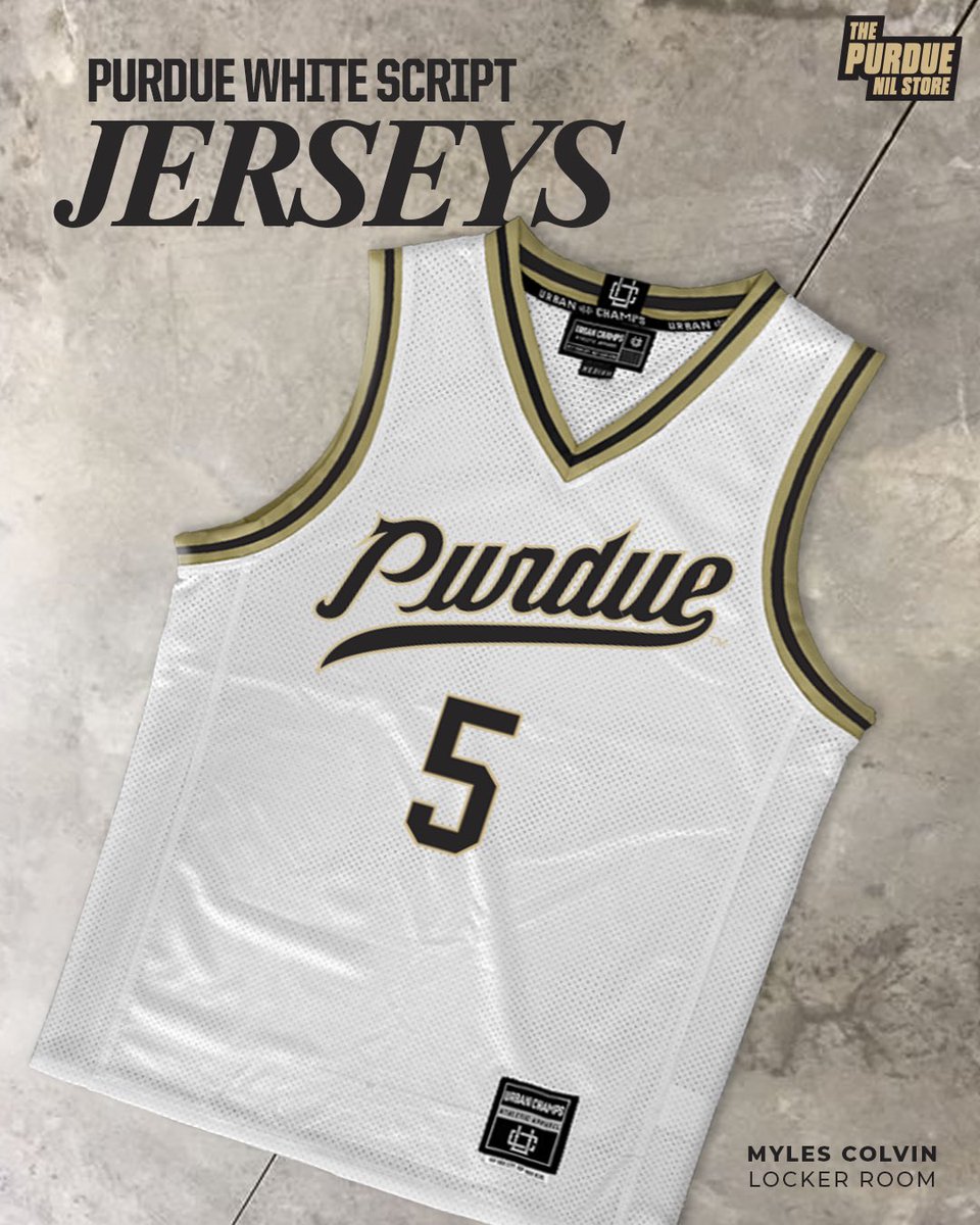 Jerseys, get your jerseys here! The white script jersey is a fan favorite and so is the exclusive drop behind it 🤩 Purdue.NIL.Store/MylesColvin