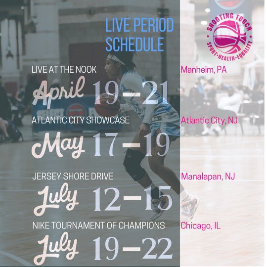 Here’s my Live Period Schedule for this spring-summer!! @ShootingTouchMA