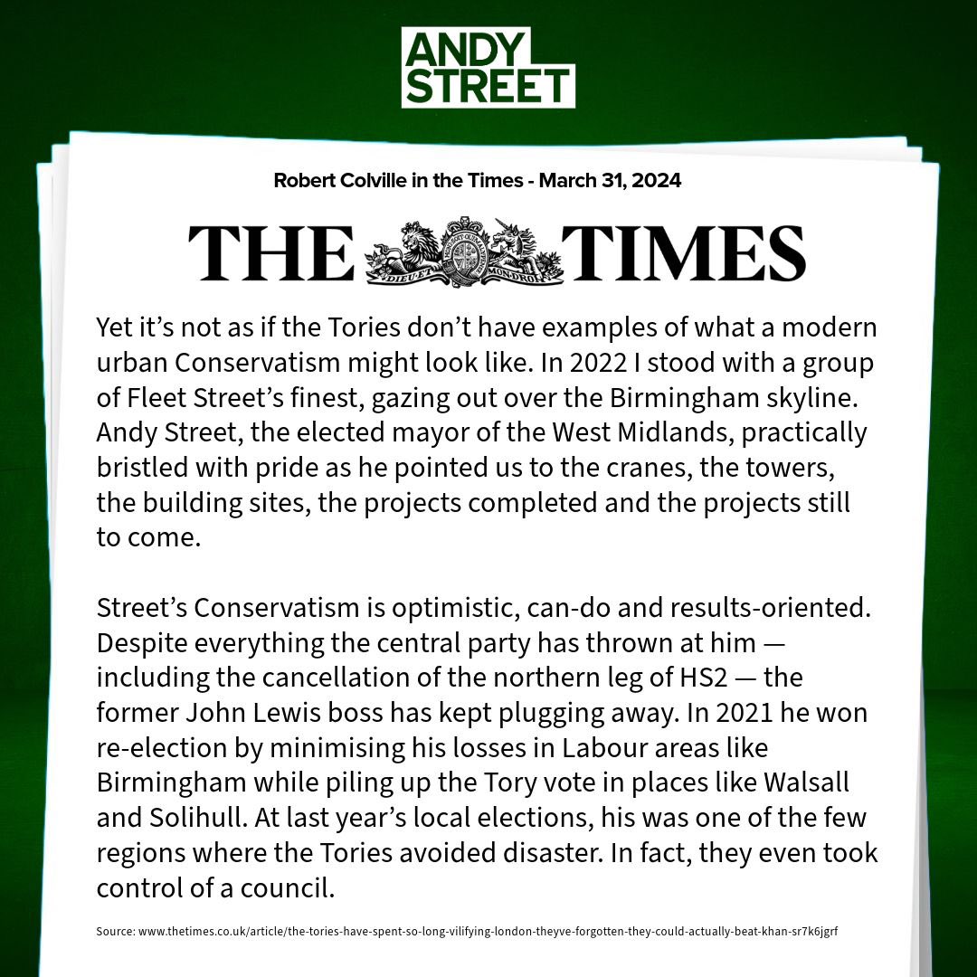 I’m deeply proud of the West Midlands and the progress we’ve made in recent years, but there’s still so much more to do 📈 That’s why for me this job isn’t about political parties - it’s about the region. The region I grew up in, went to school in, and live & breathe everyday ❤️