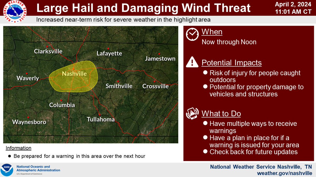 1104 am CT: Watching this area as the biggest concern over the next hour. Be prepared in case a warning is issued.