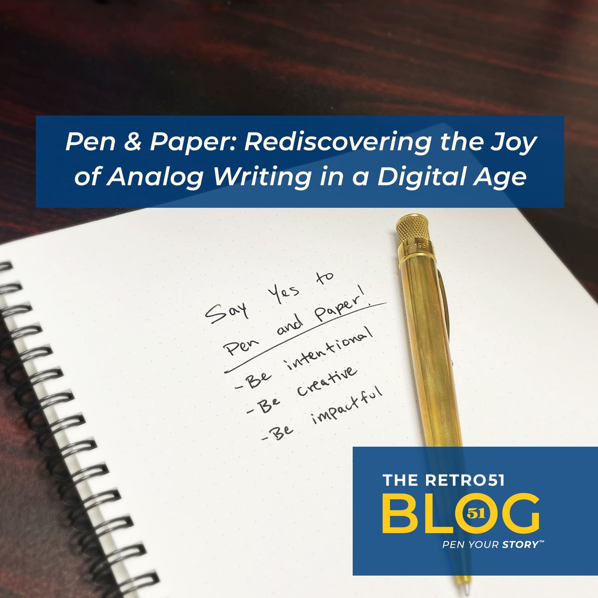 New Blog Post Alert! 🚨📄✨ Check out the latest post by Retro51 Designer Maclovio. He discusses why pen and paper are still important, if not more so, in the digital age and how he thinks Retro51 is helping with that. To read full blog, use link in the bio.