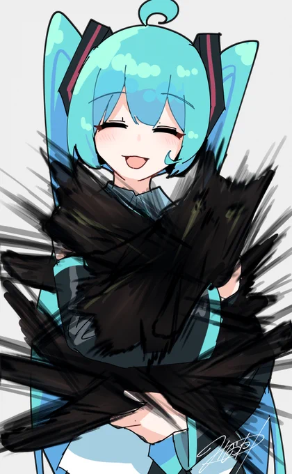 初音ミクと大暴れする猫#mkgk 