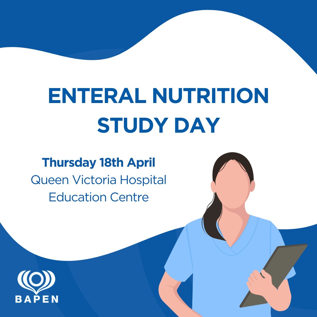 Coming up… the Enteral Nutrition Study Day at @qvh – Education Centre. Suitable for all clinical staff, this BAPEN endorsed event will help to develop your skills in the management of patients who require enteral feeding ➡️ bit.ly/3wYj0bb