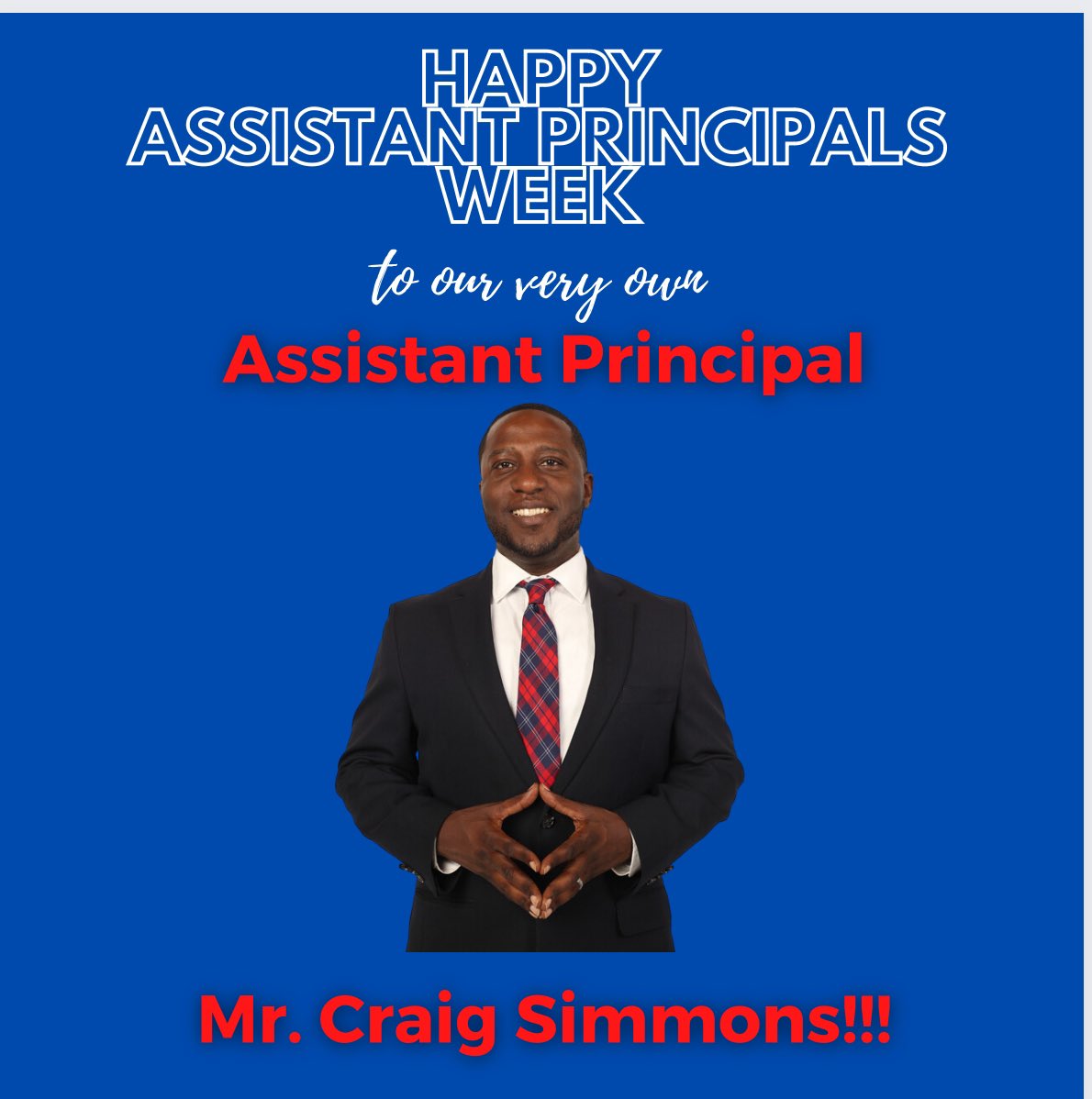 💙❤️ Finch ES appreciates you so much @_craigasimmons !!! Happy National AP Week! We hope that you’re enjoying your much deserved time away! ❤️💙 @APSFinchEagles @apsupdate