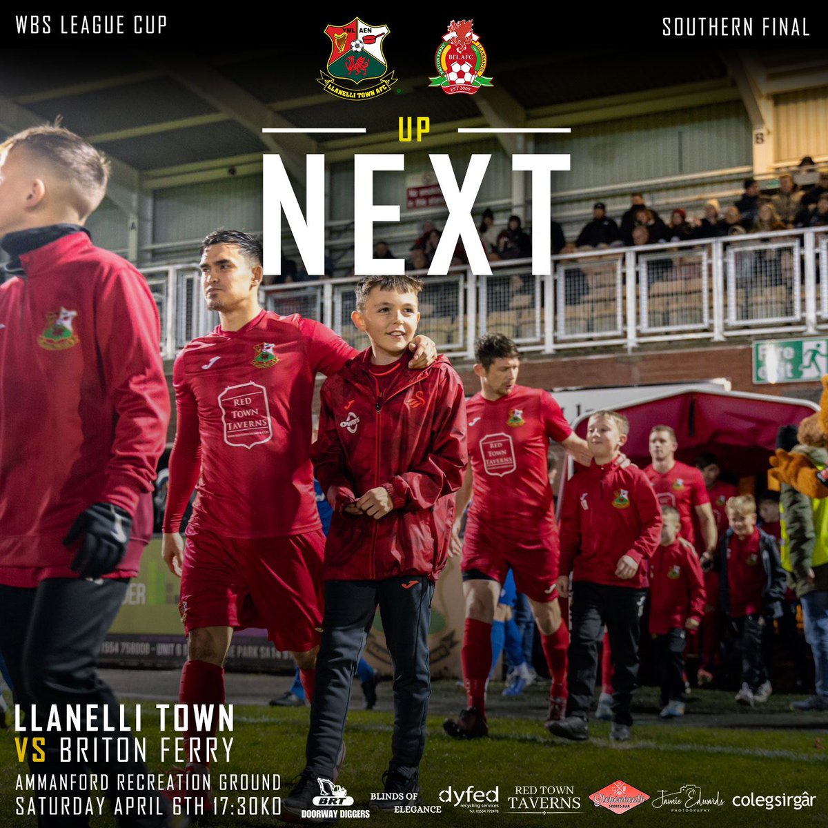 LlanelliReds's tweet photo. 🔜 UP NEXT!

Our attention turns to the #WBSLeagueCup Southern Final this Saturday.

🆚 @bflafc 
⏰ 5:30pm Kick Off
🏟️ Ammanford Recreation Ground

Come and support your club in a huge game this weekend!

#RedTown 🔴 https://t.co/OnsxdxxB35