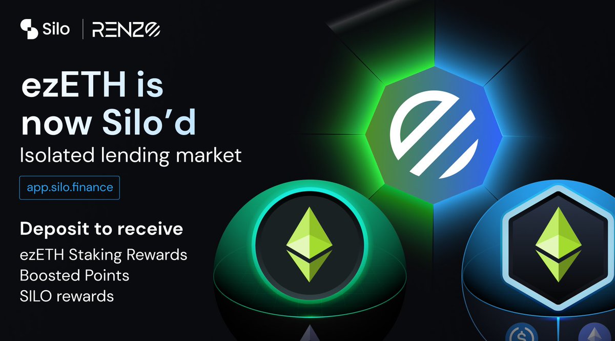 ezETH is now live on https://t.co/Fv87TTjqGZ, providing access to Isolated  lending markets on Ethereum & Arbitrum Deposit ETH + Receive boosted  rewards ⤵️