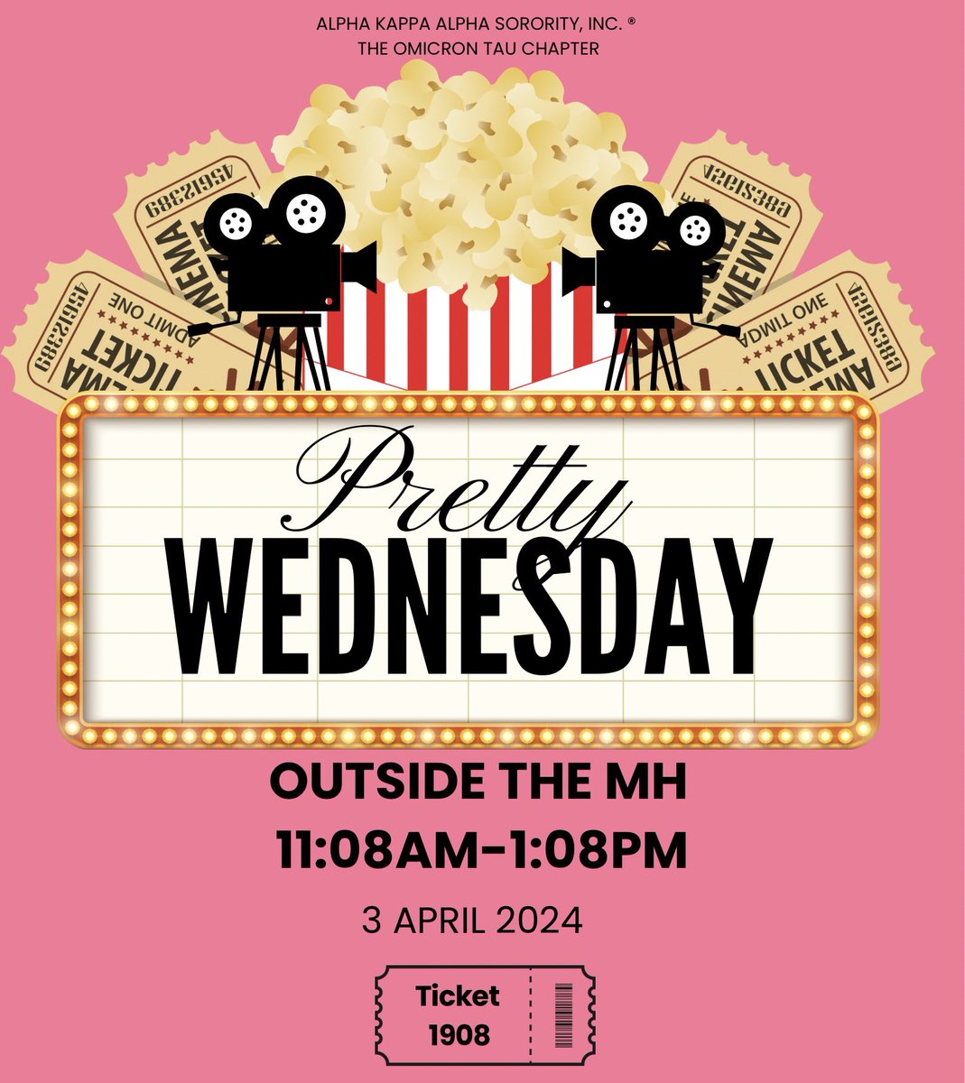 From 11:08am to 1:08pm, stop by the MH building for a Pretty Wednesday tabling to learn more about our upcoming events!  See you there! 💞💚