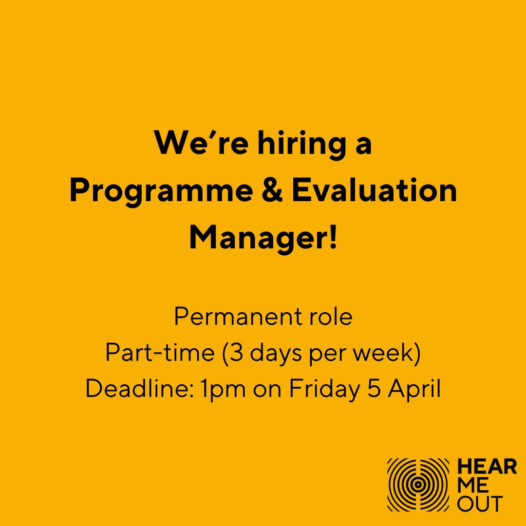 🚨Last chance to apply to be our Programme & Evaluation Manager🚨 You'll organise our music programmes, lead evaluation activities & work closely with our Artistic Director to make our artistic programme a reality. Deadline: 1pm on 5 April Find out more! tinyurl.com/2sy89fj9