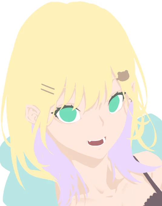 すごーくらしく描けたので見て欲しくてでもまんま出すのはやだから線画非表示にしたらなんか別の良さがでた 