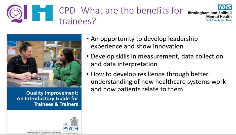 BSMHFT_QI's tweet photo. We had 68 BSMHFT Doctors join our half day “QI for supervisors and supervisees” training. Heather Hurst @hevhurst delivered a great session, some interesting project ideas being considered.... a useful reminder how important QI can be to trainees as well as the organisation. https://t.co/9vagpvz5dO