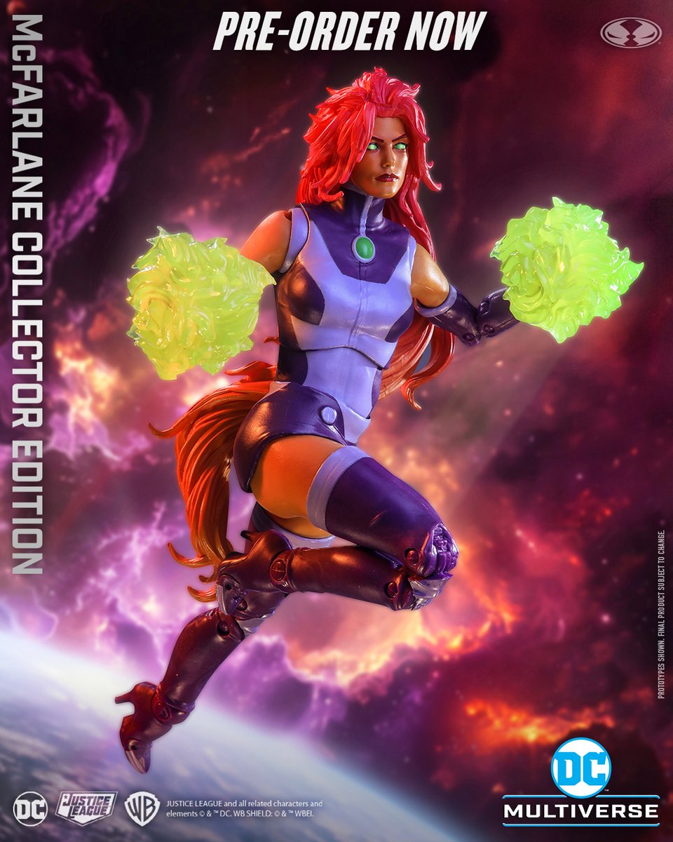 Starfire™ (McFarlane Collector Edition #11) is available for pre-order NOW at select retailers!
➡️ bit.ly/StarfireMCE7in…

7' figure includes 2 energy effects, flight stand, art card * card stand.  

#McFarlaneToys #DCMultiverse #Starfire #DCComics #McFarlaneCollectorEdition