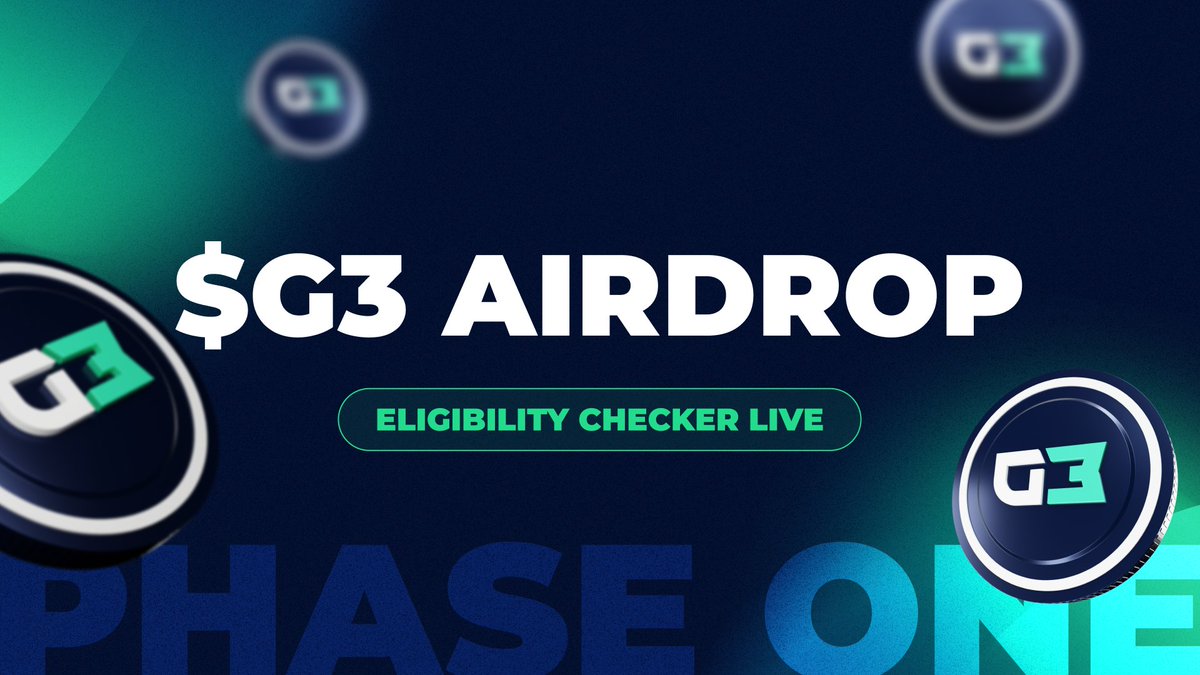 wen $G3 airdrop? Sooner than you think - but are you even eligible? 👀 • GAM3RS NFT holders • Platform Rank (Iron & higher) • $POLS holders • Partner communities Phase 1 | Airdrop Eligibility Checker NOW LIVE: gam3s.gg/airdrop/